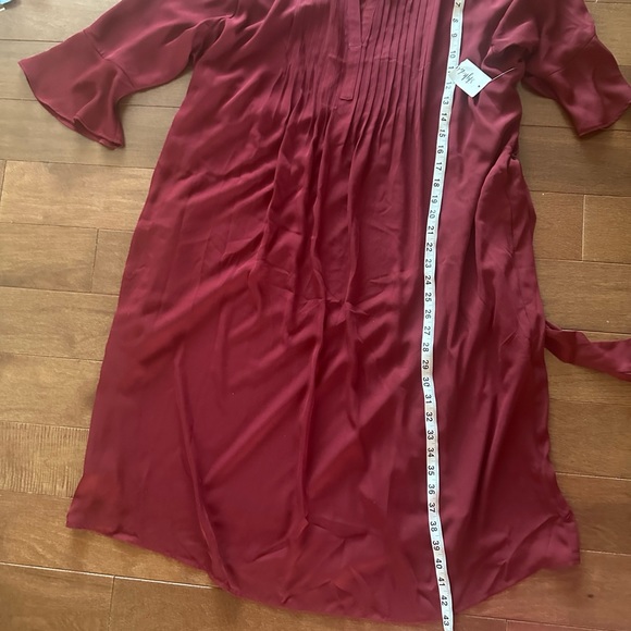 NWT! Style & Co Solid color Maroon XL Pintuck Dress - Picture 7 of 9